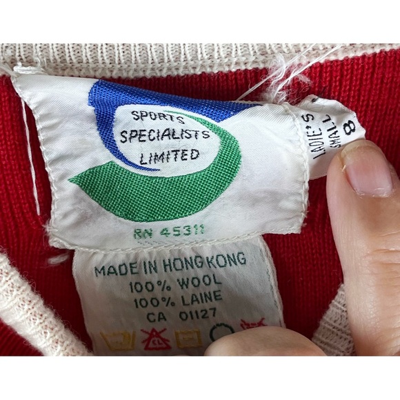 Vintage Sports Specialists Limited 100% Wool Size Small 6 / 8 70s 60s - Picture 3 of 4